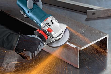 grinding metal with angle grinder